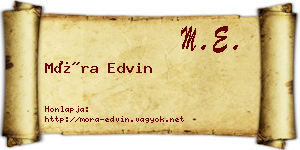 Móra Edvin névjegykártya